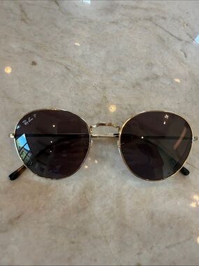 Ray-Ban Gold Frame Sunglasses with Dark Lenses